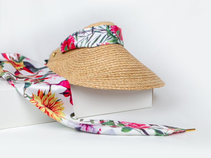 White Floral Headscarf