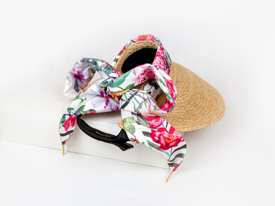 White Floral Headscarf