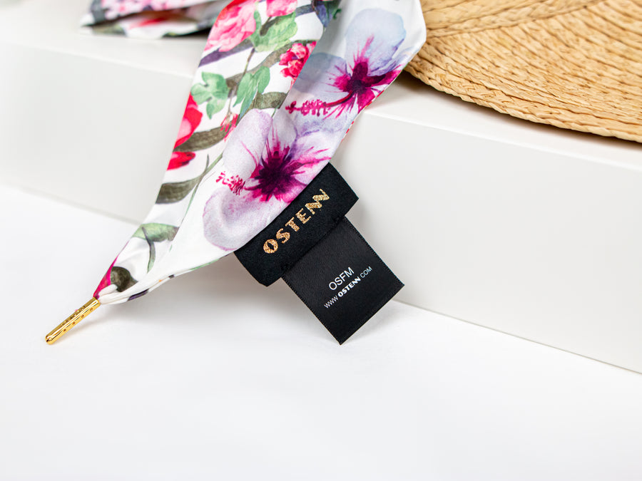 White Floral Headscarf